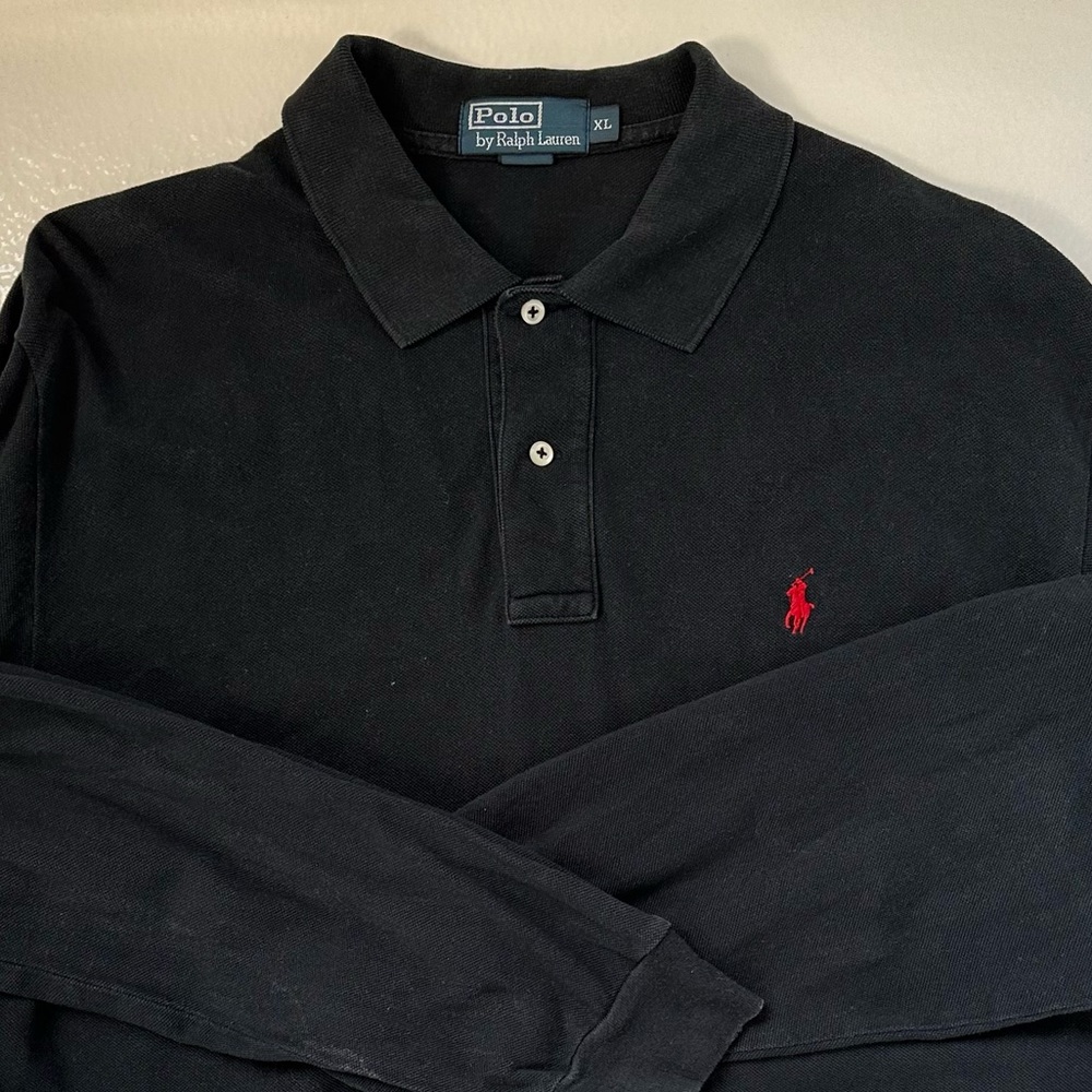 (Polo Ralph Lauren) Mesh Long-Sleeve Polo Shirt -Classic Fit